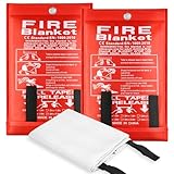 Löschdecke Küche, 1m x 1m Glasfaser Feuerlöschdecke, Flammschutzmittel...