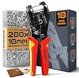 BAURIX® Ösenzange für Planen inkl 200 rostfreie Ösen (Ø 10mm) für...