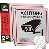 2 Stück Schild Videoüberwachung, Tixlux Alu Videoüberwachung...