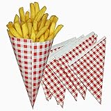 Tocnvoe - Spitztüten Papier, 100 units, Pommes Körbchen, Papierkegel,...