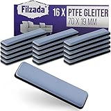 Filzada® 16x Teflongleiter Selbstklebend - 70 x 19 mm (eckig) - Profi...