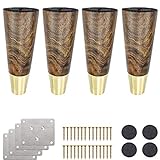 GUIXAN 4er-Set Sofabeine aus Massivholz, Gummiholz, Küchenmöbelfüße,...