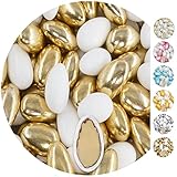 EinsSein 1kg Hochzeitsmandeln Conchiglia Mix weiss-gold glanz -...