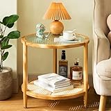 2-stöckiger runder Beistelltisch mit Stauraum – Vielseitiger...