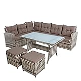 ESTEXO Polyrattan Essgruppe Lounge Möbel Set Sofa Gartenset Gartengarnitur...