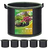 iophi 5X Pflanzsack Pflanzentasche 30 Liter aus Vliesstoff, Pflanzsäcke...