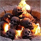 Halloween Skull Log, Keramik menschliche Schädel feuerfeste Feuerstelle...