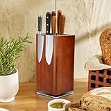 Messerblock Magnetisch, 360° Drehbarer Messerblock Ohne Messer, Holz,...