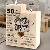 Goldene Hochzeit Geschenke, Kerzenständer Aus Holz, Jahrestag Geschenk...