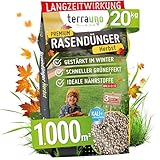 TerraUno Premium Herbstdünger Rasen, Rasendünger Herbst mit 100 Tage...