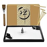 Artcome Japanese Zen Sand Garden for Desk with Rake, Stand, Rocks and Mini...