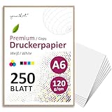 younikat DIN A6 Kopierpapier I 120 g/m² I 250 Blatt in weiß I Papier...
