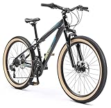 BIKESTAR Kinder Fahrrad Mountainbike 21 Gang Shimano, Scheibenbremse ab 8...