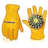 FEISHDEK Leder Handschuhe Arbeitshandschuhe Herren Gartenhandschuhe...