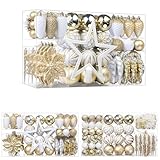 SHareconn 2025 Neues Weihnachtskugeln Weihnachtsdeko Set Champagnergold und...