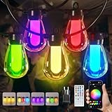 15M Lichterkette Außen/Inner Bunt Strom, mit 20 LEDs Glühbirnen，Dimmbar...