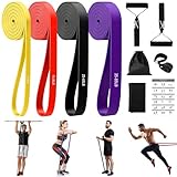 Fitnessbänder mit 4 Widerstandsstufen, Resistance Bands Set mit Griffen,...