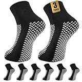 SukModen Krankenhaussocken mit Doppelprofil – 3 Paar Rutschfeste...