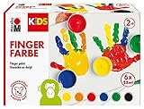 Marabu 0303000050800 - KiDS Fingerfarben-Set mit 6 leuchtenden Farben Ã 35...