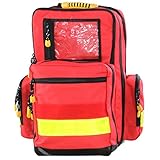 SANISMART | Notfallrucksack MEDICUS M | 48x35x23 cm | Rot | Geräumig &...