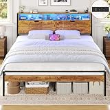 Brinlawb Bett 180x200 mit Lattenrost aus Metall, Bettgestell 180x200 cm mit...