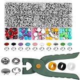 250 Sets Druckknopf mit Zange 9,5mm Metallknöpfe Druckknöpfe ohne Nähen...