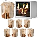 8 Stück - Schwedenfeuer ohne Rinde - Ø 12-15 cm, 15 cm hoch -...