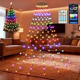 Aigostar RGBIC Smart Lichterkette mit Ring für Weihnachtsbaum, 1.5M 150...
