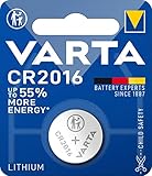 VARTA Batterien Knopfzelle CR2016, 1 Stück, Lithium Coin, 3V,...