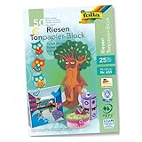 folia 655 - Tonpapierblock, ca. 24 x 34 cm, 50 Blatt, farbig sortiert - die...