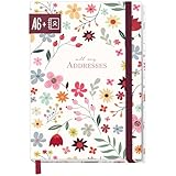 paper&you® Adressbuch A6+ mit Register A-Z 'Wild Flower' Buch für...