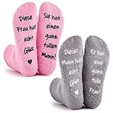 Geyoga 2 Paar Pärchen Lustige Socken Hochzeitstag Geschenke für Frauen...