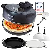 Sommertal PizzaProfi XXL Pizzaofen mit 39cm Steinplatte – Pizza Ofen...