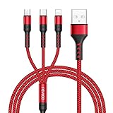 RAVIAD Multi USB Kabel, 3 in 1 Universal ladekabel Nylon Mehrfach Ladekabel...