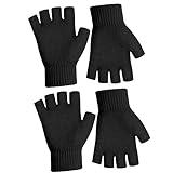 EUDUQ 2 Paar Fingerlose Handschuhe,Herbst Winter Fingerlose...