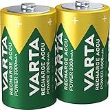 VARTA Batterien D Mono, wiederaufladbar, 2 Stück, Recharge Accu Power,...