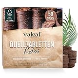 valeaf Kokos-Quelltabletten, 50 Stück - Torffreie Kokoserde mit...