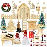 48 PCS Wichteltür Komplettset, Wichteltür Set Zubehör Weihnachten mit...