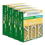Filterbuy 20 x 25 x 6 Luftfilter MERV 11 Allergenabwehr (4er-Pack),...