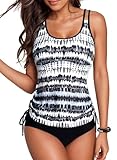 Aleumdr Tankini Damen Bauchweg Farbblock Badeanzug Damen Sexy Bademode mit...