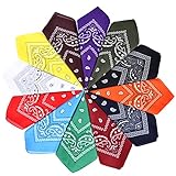 Aomig Bandana Damen Herren,12 Stück Nickitücher Kopftuch Halstuch...