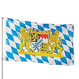 PHENO FLAGS Premium Bayern Flagge 100% recycelt 90x150 cm - Extrem...