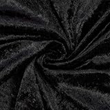 Pannesamt Stoff glänzend, uni schwarz (Länge am Stück: ab 50cm / Breite:...