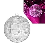 QINERSAW Ø20CM Spiegelkugel Silber Party DiscoKugel Spiegel Disco Ball...