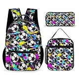 Homieblanket Fußball-Rucksack für Kinder, Mädchen, Jungen, Schule, 40,6...