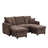 Eleganz Ecksofa mit Schlaffunktion und 2 Bettkasten: Couch U Form mit...