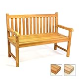 Divero 2-Sitzer Gartenbank Turin –aus Teak-Holz, behandelt – Farbe:...