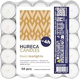 Horeca Candles - Teelichter mit 4 Stunden Brenndauer - 50 Stück, Weiß -...