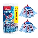 Vileda SuperMocio 3Action Wischmopp Ersatzkopf, Mikrofaser Moppkopf mit...