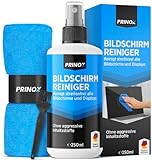 PRINOX® Bildschirmreiniger Set 250ml mit Mikrofasertuch & Pinsel - Display...